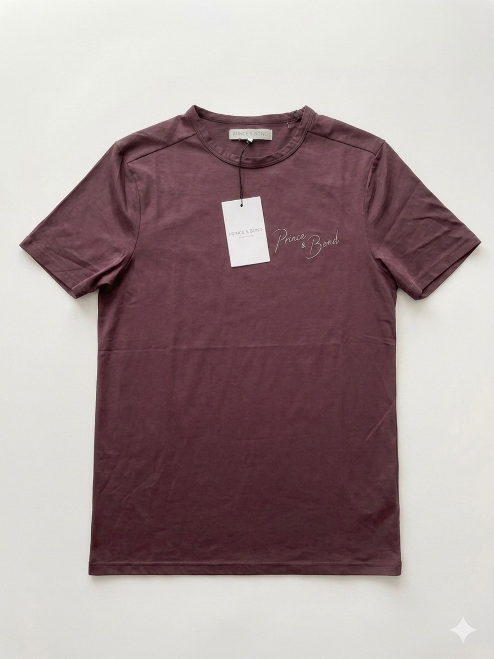 NWT LUX BRAND PRINCE AND BOND Men's Short-Sleeve Crewneck T-Shirt - Deep Plum